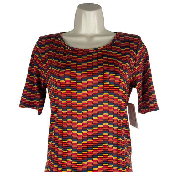 Lularoe Julia Short Sleeve Jersey Dress Knee Length Orange Size S - Picture 4 of 9
